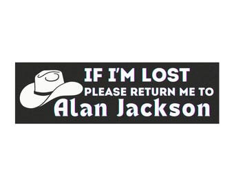 Gepersonaliseerde automagneet - leuk en eigenzinnig autoaccessoire, uniek cadeau, 'If I'm Lost, please return me to Alan Jackson'