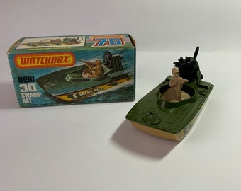 Lesney Matchbox 30 Swamp Rat Army Boat en boîte ultra-rapide