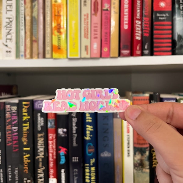Hot girls read horror sticker|Kindle stickers|Booktok stickers|Bookish|Cute kindle stickers|Horror|Horror reader|Spooky books|Spooky reader