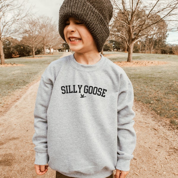 Kids Silly goose sweatshirt, cute silly goose sweater for birthday gift, silly goose toddler sweater