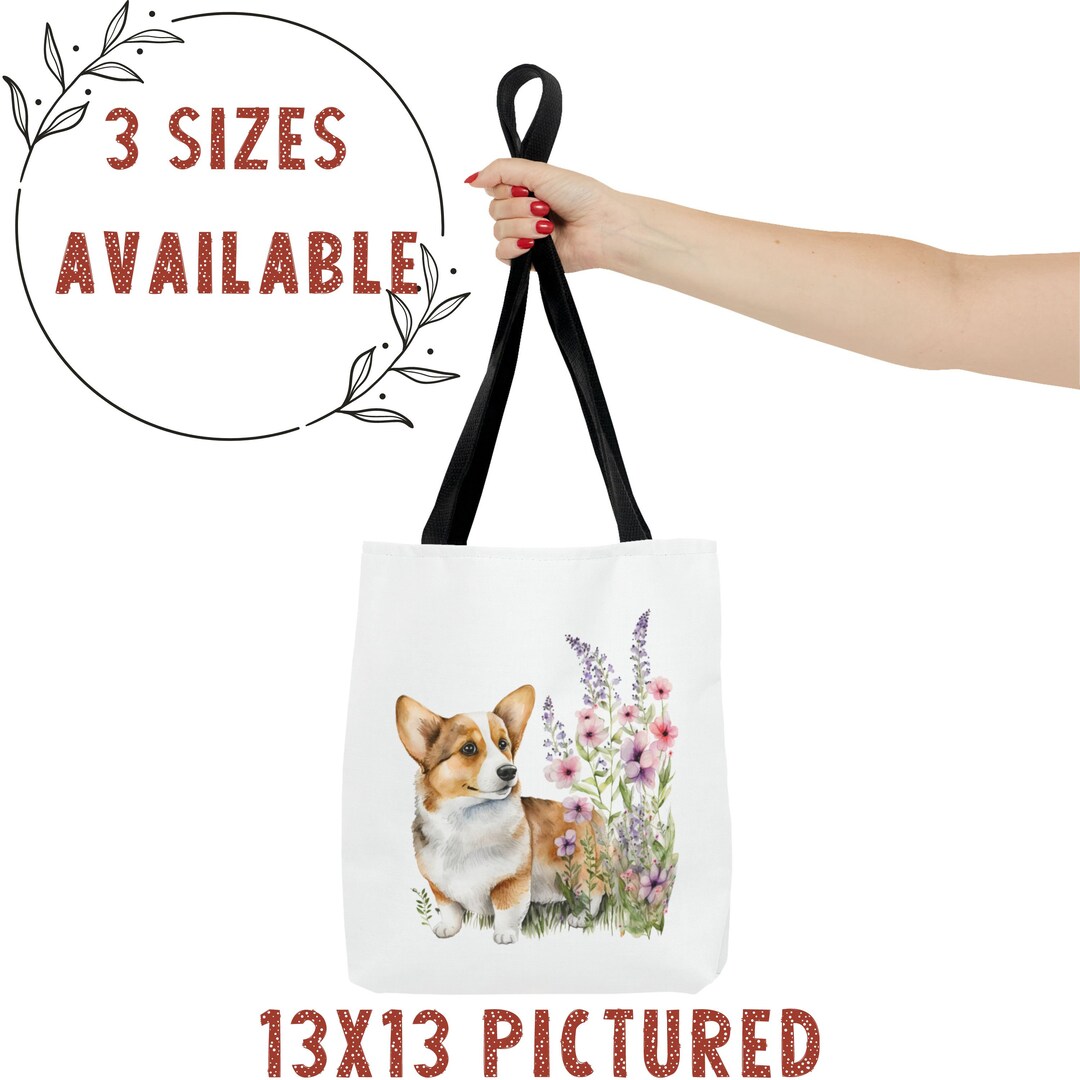 Corgi Floral Tote Bag Corgi Floral Tote Bag