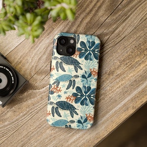 Ocean themed sea turtle phone Case for iphone - personalization available - Compatible with Iphone 7 and up