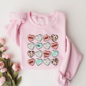 Country Heart Candies Sweatshirt: Valentines Day XOXO Hoodie