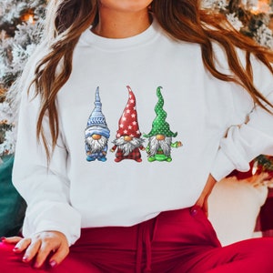 Christmas Gnomes Sweatshirt, Cute Gnome Shirt, Women Holiday Gift, Christmas Gnomes Tee, Crewneck gift for her, Funny Christmas Sweater