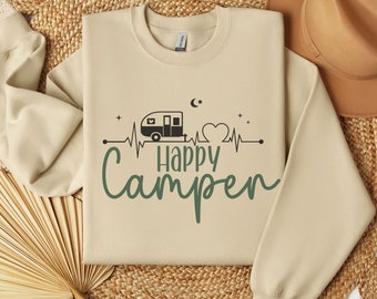Happy Camper Sweatshirt: Outdoor Adventure, Camping Life