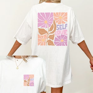 Boho floral shirt, comfort colors wildflower tee with positive messages, mental health awareness, self care shirt