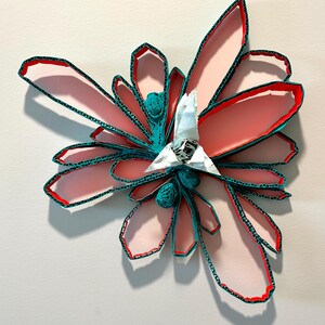 Papelão Bloom Turquesa, Vermelho Fluorescente #1
