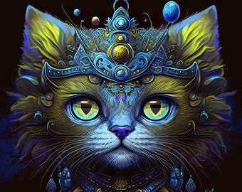 Sofisticados, decoración de gatos, impresión de gatos, arte digital de gatos para enmarcar