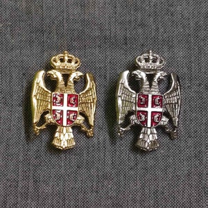 Cockade (Kokarda), Metal Badge for Sajkaca and Military Cap - gold and silver color