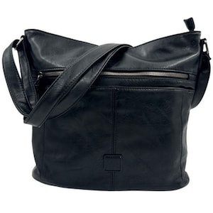 Tasche Shopper Beuteltasche Crossbody Handtasche Schultertasche Umhängetasche Schwarz