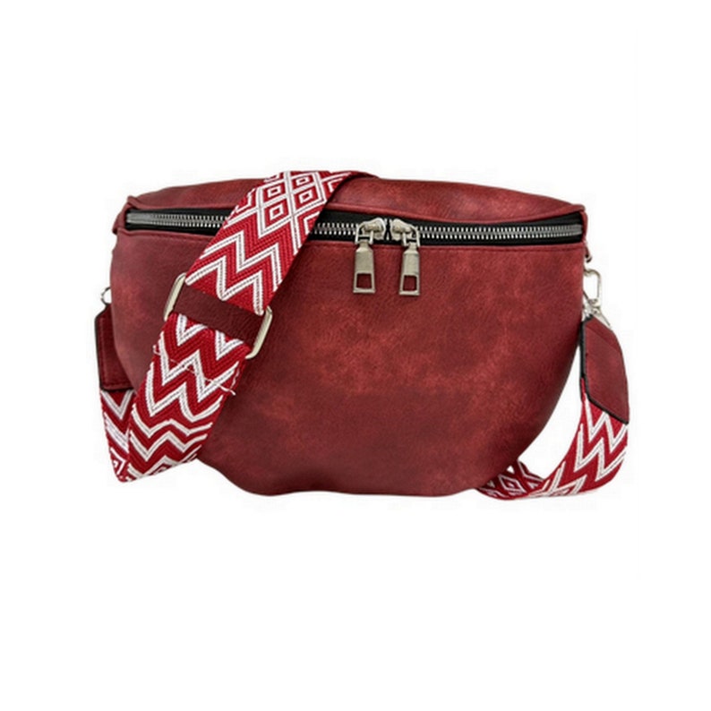 Umhängetasche Crossbody Bag Damen Handtasche Schultergurt Tasche Schultertasche Bordo