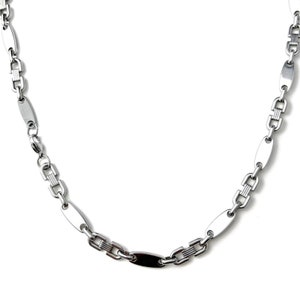 Plate Chain Stainless Steel 60 cm 4mm to 10.5mm Cuban Necklace Plate Chain Necklace Silver 8mm