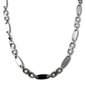 Plate Chain Stainless Steel 60 cm 4mm to 10.5mm Cuban Necklace Plate Chain Necklace Silver 10,5mm