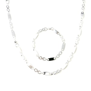 Plate chain set stainless steel 60 cm 4 mm to 10.5 mm Cuban necklace bracelet plate chain image 10