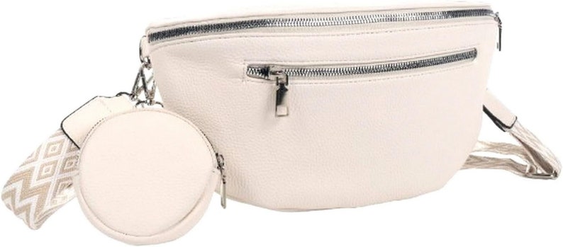 Umhängetasche Crossbody Bag Damen Handtasche Schultergurt Tasche Schultertasche 22268 Weiß