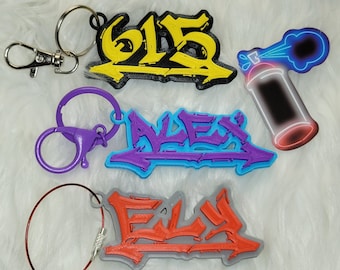 Graffiti Custom 3D Gedruckter Name Schlüsselbund