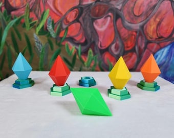 Sims Plumbob Desk Decor: 3D Printed Mood Indicator - Gamer Gift