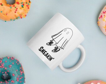 Ghost "Sneakin'" Mug - Coffee Mug - Tea Mug - Gift - Holiday