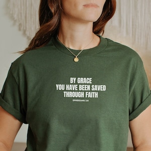 Saved by Grace Retro Wavy Christian Shirt Aesthetic Christian Streetwear Hoodie Jesus Shirt Christian Merch Christian Clothing Bible Faith image 1