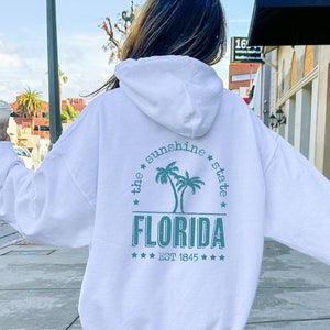 Sweat à capuche Florida pour femme, col rond de Floride, cadeaux Floride pour femme, pull Floride, chemise palmier de Floride, chemises Floride, cadeau sweat-shirt