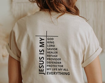 Camisa de Jesús es mi Señor, camisa de Jesús es mi rey, idea de regalo de papá religioso, camisa cristiana de moda, camiseta de fe, camiseta de mujer fiel unisex