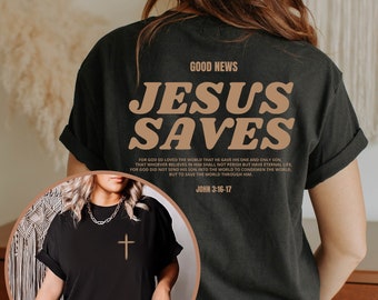 Estética Cristiana Camisa Marrón Ropa Cristiana Marrón Jesús Camiseta Cristiana Ropa de Calle Ropa Versículo Bíblico Camiseta Cristiana Unisex