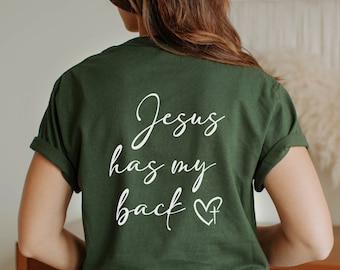 Jesus Has My Back Hoodie Christian Shirt I Love Jesus Shirt, Words on BackShirt, Christian Clothing, Jesus Gift For Women Cute Church Unisex