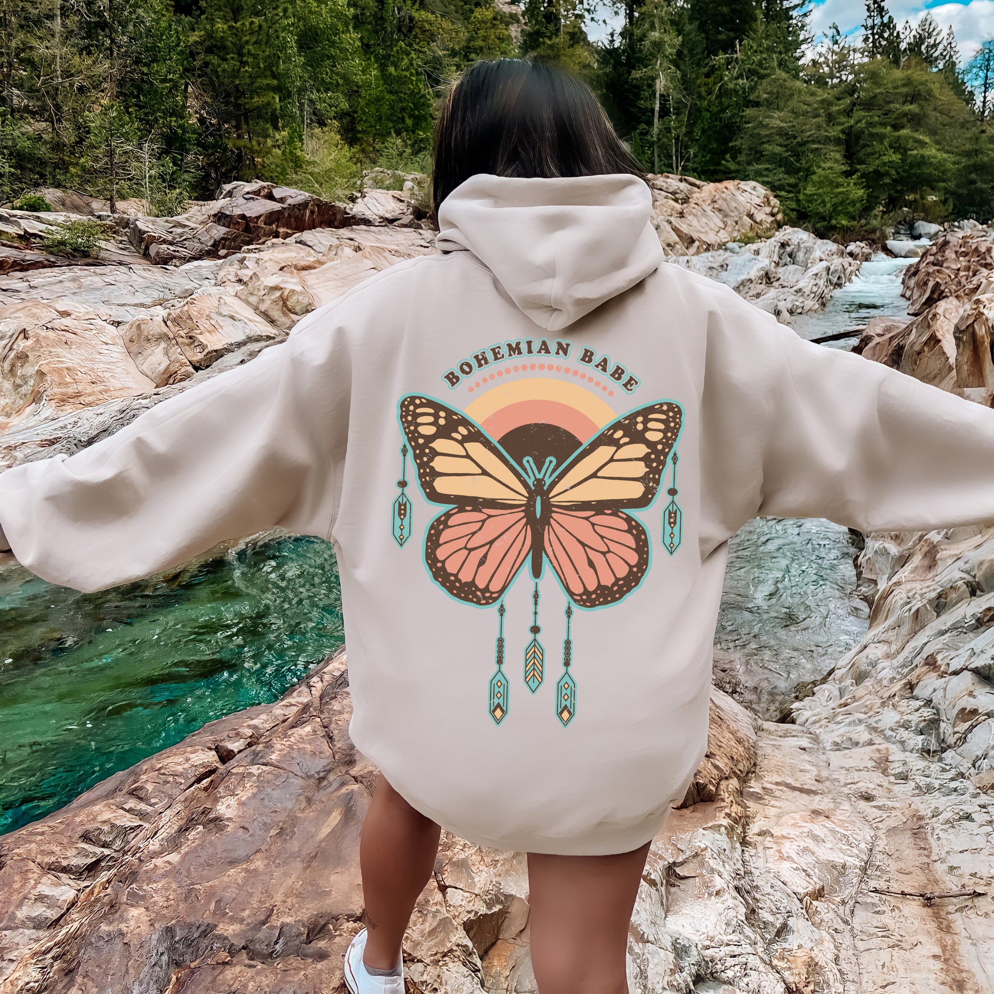 White butterfly hoodie