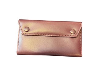 Portafoglio portamonete Lillian Vernon in vera pelle marrone