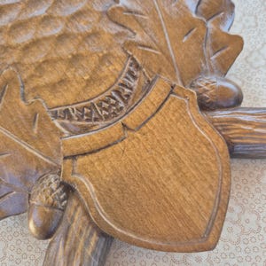 Hand-Carved Wooden Antler Mount Plaque –Hunting Lodge Decor -  Linden Wood, 30x20 cm | Rustic European Trophy Base for Antlers