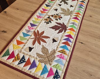 Gesteppte Herbst & Herbst Tischläufer - Tischwäsche - HandMade Baumwolle Patchwork Tehnique