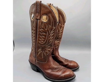 Botas vaqueras vintage Red Wing 9812 Pecos Cognac, talla 7.5 D, hechas en EE. UU.