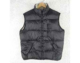 Men's Vintage Eddie Bauer Ebtek Green Black Goose Down Zip up