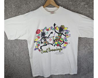 Vintage Reggae Cool Runnings Renaissance T Shirt Size XL Made In Jamaica 90s Y2K