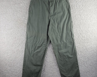 Calça cáqui vintage GAP Y2K tamanho 32x34 (32) estilo utilitário, folgada, com bolsos fundos, verde-oliva