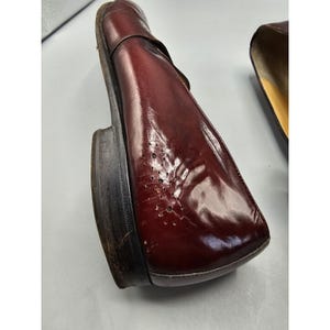 Vintage Salvatore Ferragamo Brogue Slip On Burgundowe Mokasyny Męskie 11.5 D Włochy zdjęcie 16