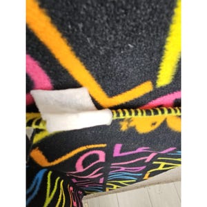 Vintage Playboy Playmate Bunny Blanket Throw 60X48 Black, Yellow, Pink, Blue Y2K image 3