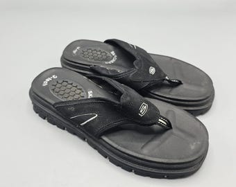 Sandalias Skechers Jammers vintage de los años 90 para mujer, talla 9, color negro, modelo G Tech Chunky Slides