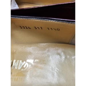 Vintage Salvatore Ferragamo Brogue Slip On Burgundowe Mokasyny Męskie 11.5 D Włochy zdjęcie 9