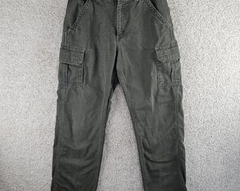 Vintage Carhartt Cargo Pants Dungaree B182 DMS Cotton Green Workwear Mens 32x32