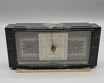 Vintage Airguide Instrument Weather Barometer Temp Retro MCM Made USA Chicago