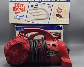 Vintage Royal Dirt Devil Royal Modell 103 Handdammsugare/Låda Tillbehör Manual