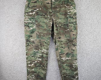 Vintage Propper Green Multicam Camo Cargo Combat Trousers Pants Button Fly 38x30