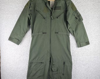 Military Flyers Coveralls Mens 40R Green Summer CWU 27P Fire Resistant Barrier