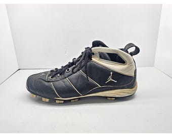 Chaussures Air Jordan Jeter Molded Cleats vintage Noir et blanc 2005 Taille 12