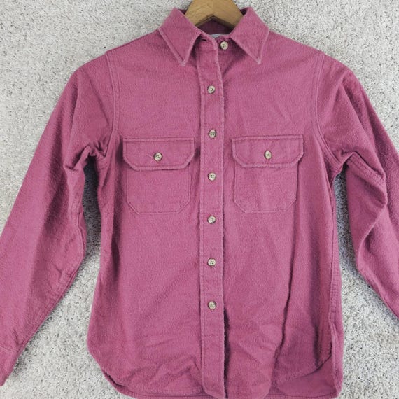 Woolrich, Vimtage Woolrich Purple Pink Chamois Flannel Shirt Sz 10 Made in USA 70s 80s