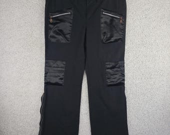 Vintage Y2K Lei Utility Flare Cargo Pants Size 15 Grunge Goth Baggy 38x31.5
