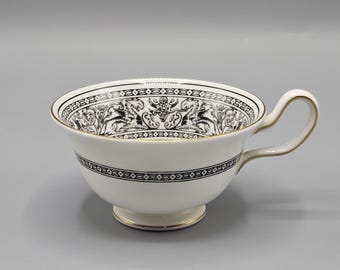 Wedgwood Florentine Black Dragon Cup Gold Rim Peony Shape