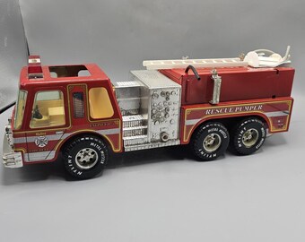 Vintage Nylint Metal Rescue Pumper Fire Truck Toy Red Diecast Parts Repair