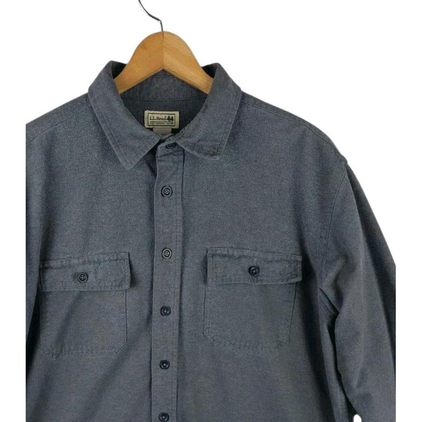 Chemise homme LL Bean XL-Reg boutonnée verte manches longues coton